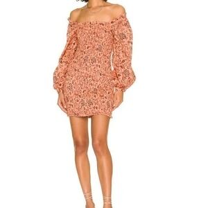 Free People Smocked Mini Dress size XS apricot